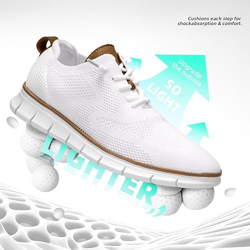 Men's Oxfords Business Shoes Fashion Mesh Casual Dress Walking Sneakers Comfortable Lightweight Soft Sole