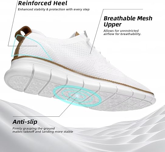 Men's Oxfords Business Shoes Fashion Mesh Casual Dress Walking Sneakers Comfortable Lightweight Soft Sole